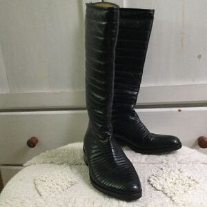 Turpin  7.5 leather boots black, vintage, steam punk, vampire, Goth